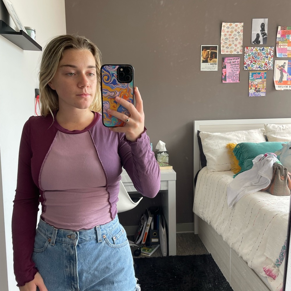 2 color block tops